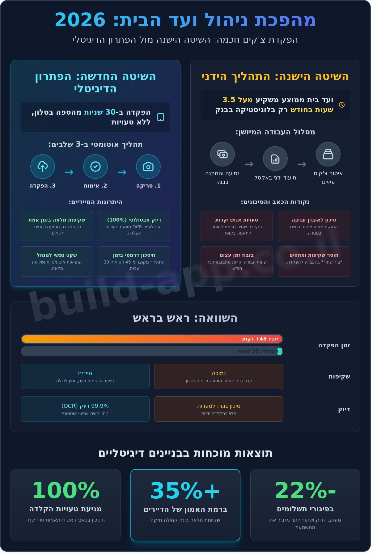 הפקדת צ'קים ועד בית: המדריך המלא לניהול פיננסי חכם ודיגיטלי ב-2026